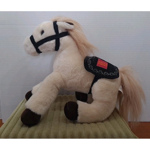 Wells Fargo Legendary Pony El Toro Plush Stuffed Animal 14" Cream Horse 2014 - Picture 1 of 8